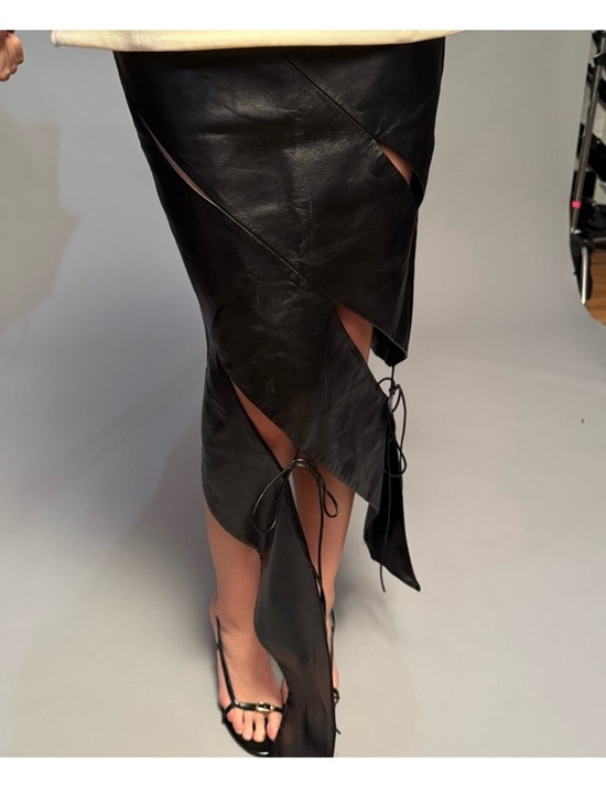 Matériel Black Leather Skirt